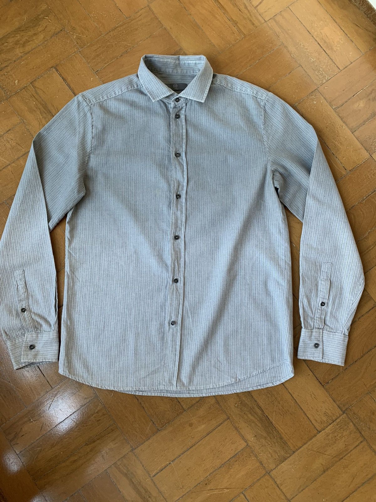 Alexander McQueen McQueen Italian Made Striped Gradient Brushed Cotton Shirt Size US M / EU 48-50 / 2 - 1 Thumbnail