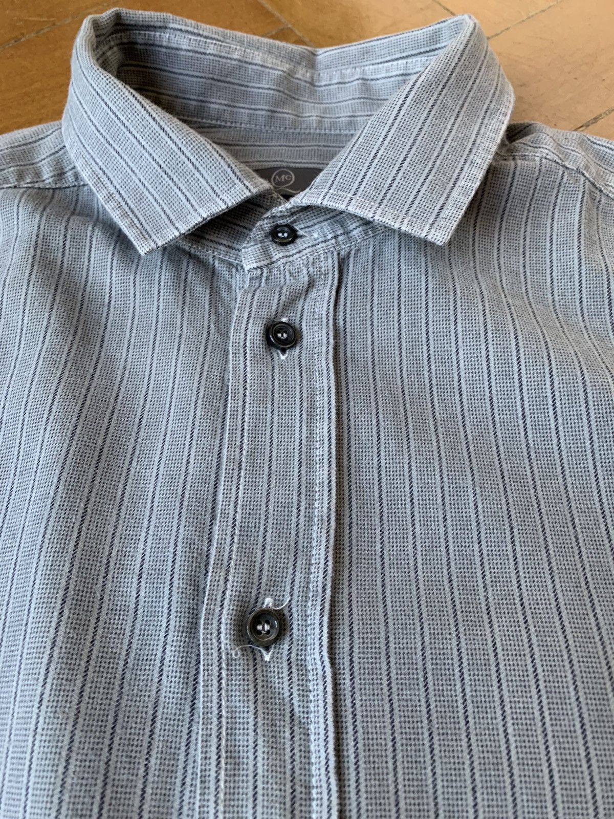 Alexander McQueen McQueen Italian Made Striped Gradient Brushed Cotton Shirt Size US M / EU 48-50 / 2 - 9 Thumbnail