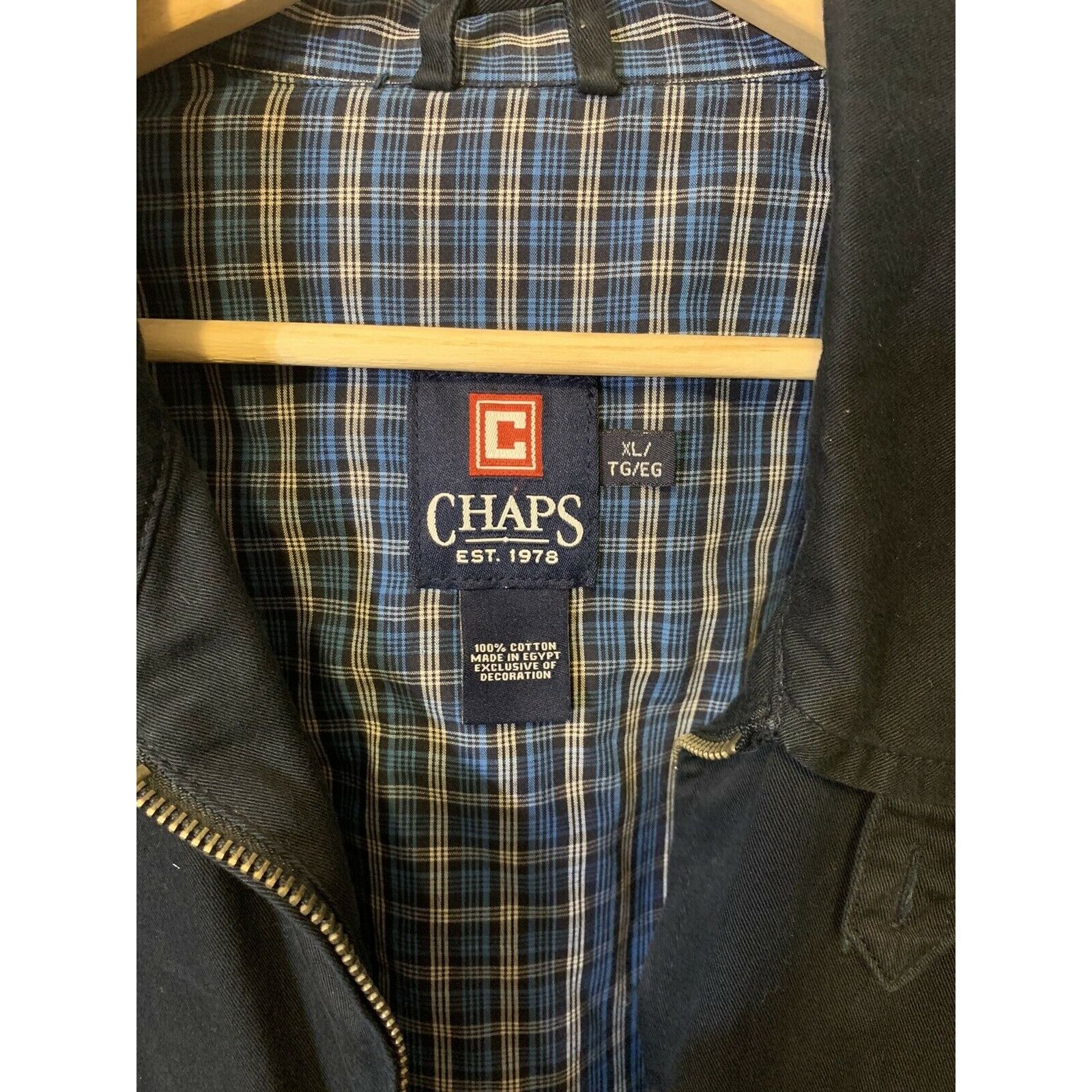 Chaps Chaps Made In Egypt Men’s XL Blue Full Zip Vintage Jacket Size US XL / EU 56 / 4 - 2 Thumbnail