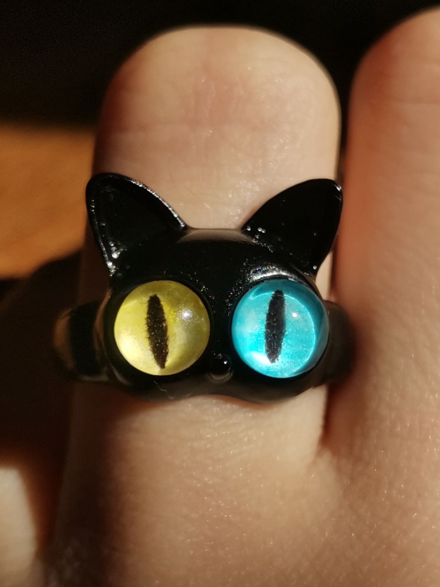 Jewelry Two Color Cat Eyes Ring Size ONE SIZE - 3 Thumbnail