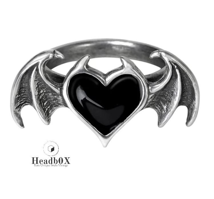 Jewelry Korean Heart Wing Rings Size ONE SIZE - 2 Thumbnail