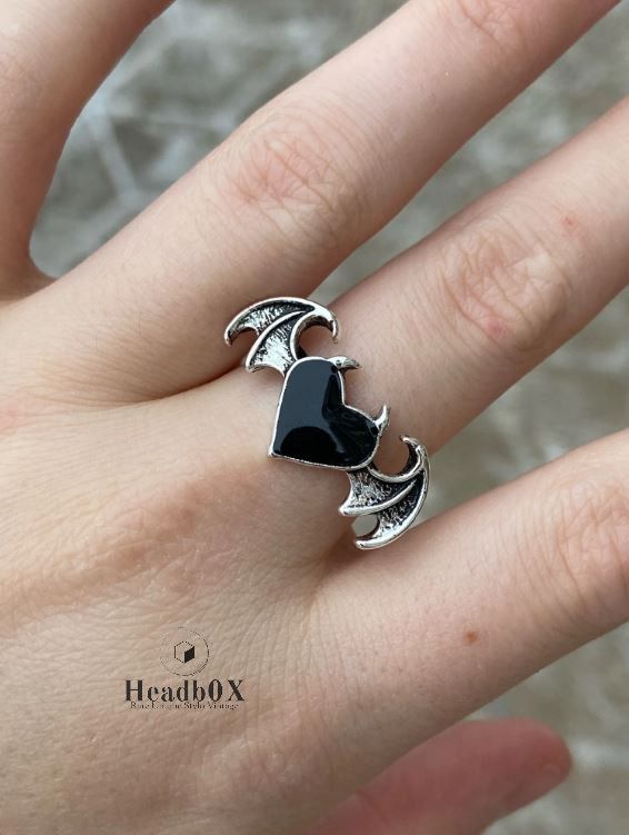 Jewelry Korean Heart Wing Rings Size ONE SIZE - 4 Thumbnail