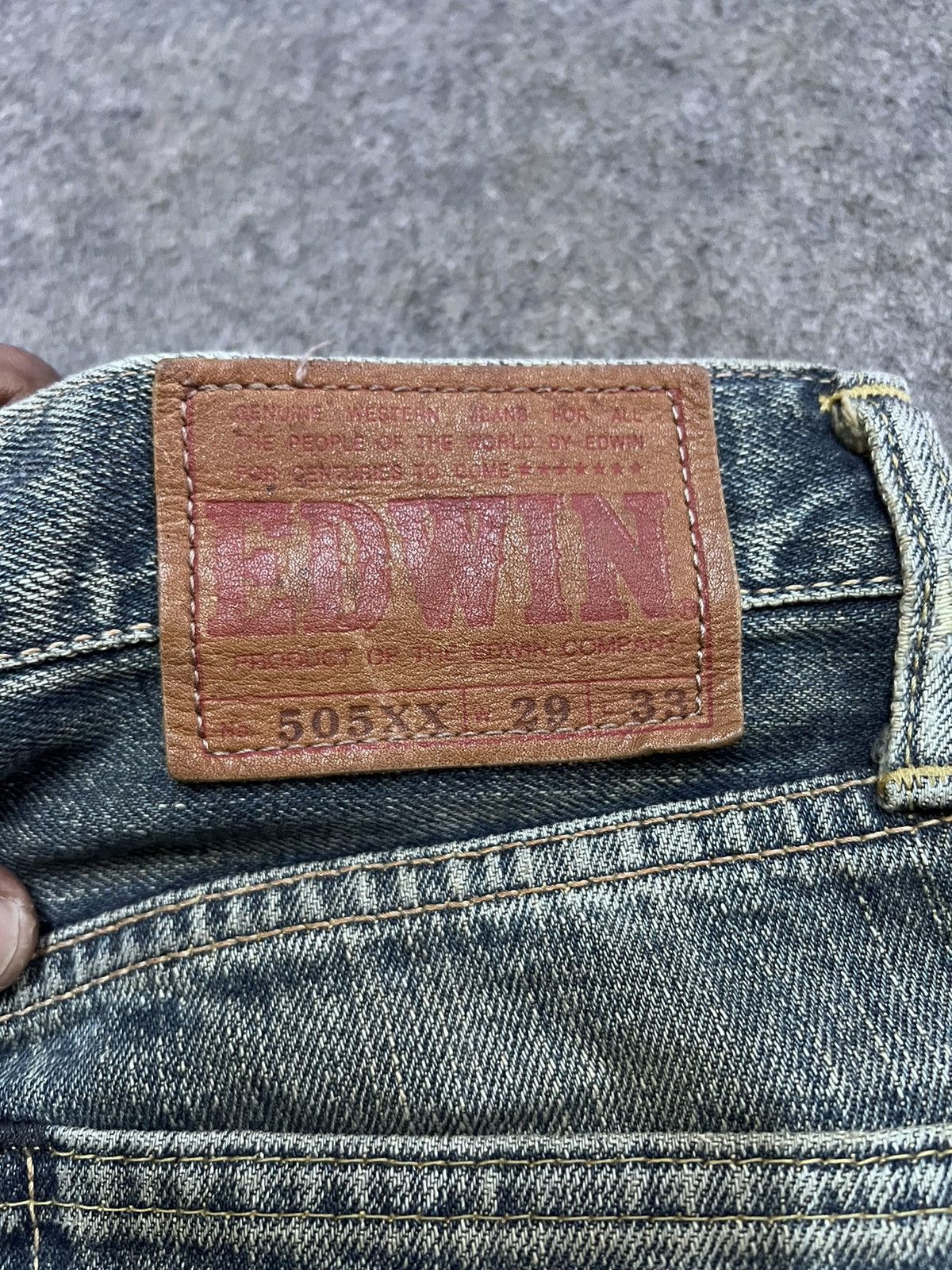 Japanese Brand THRASHED EDWIN 505 SALVAGE DISTRESSED DENIM PANT Size US 29 - 7 Thumbnail
