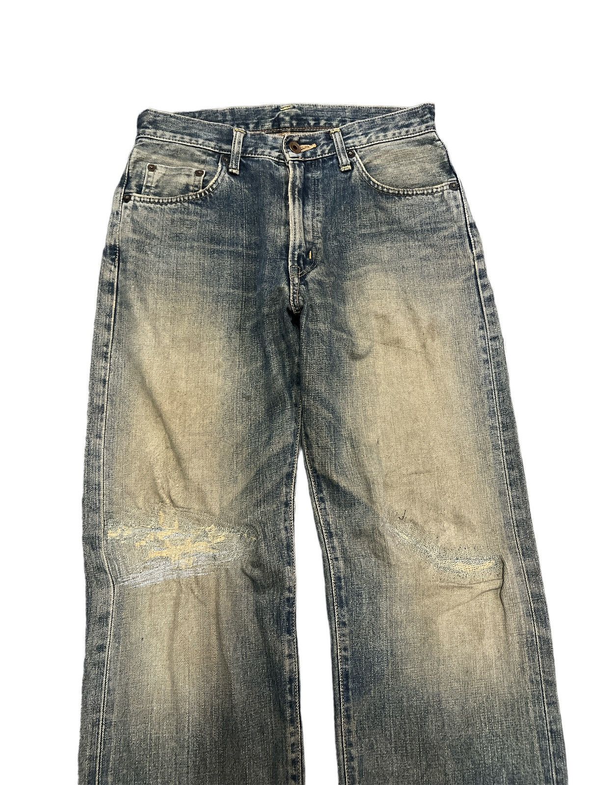 Japanese Brand THRASHED EDWIN 505 SALVAGE DISTRESSED DENIM PANT Size US 29 - 3 Thumbnail