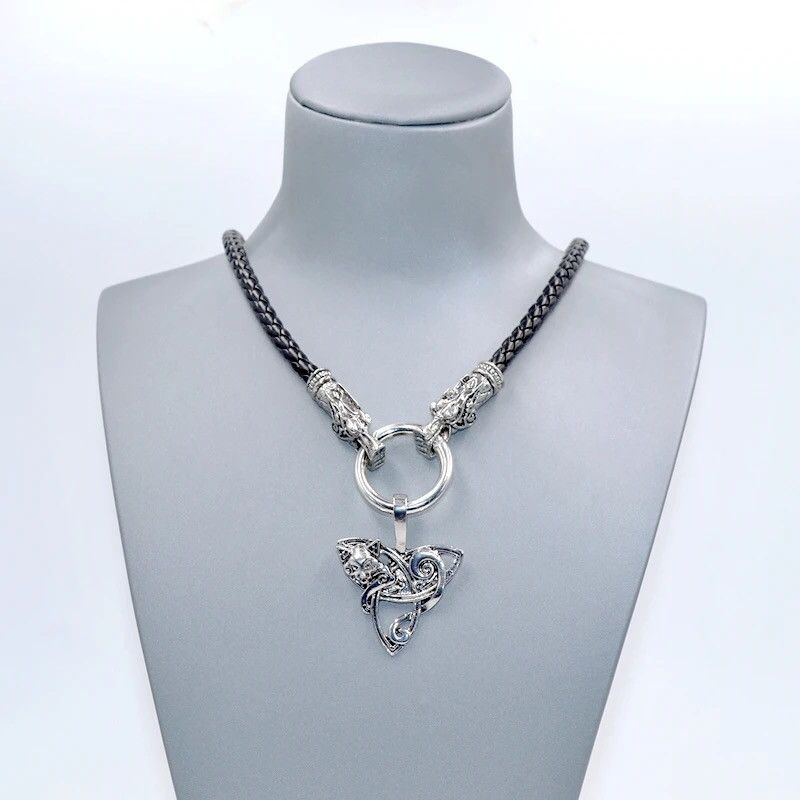 Jewelry Viking Celtic Knot Wolf Head Necklaces Size ONE SIZE - 4 Thumbnail