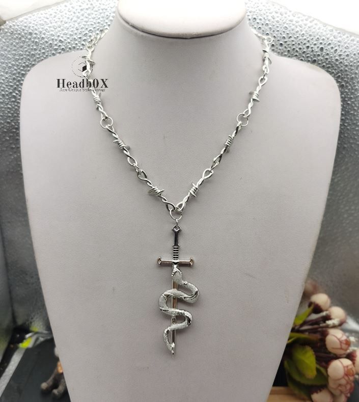 Vintage Snake with Sword Dangle Choker Necklace Size ONE SIZE - 3 Thumbnail
