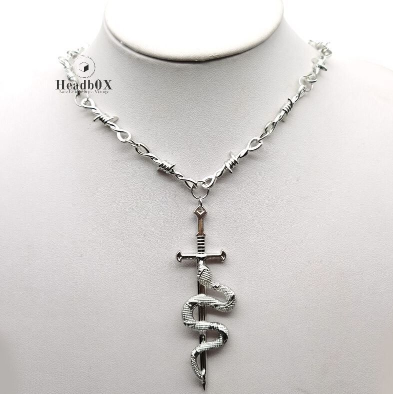 Vintage Snake with Sword Dangle Choker Necklace Size ONE SIZE - 1 Thumbnail