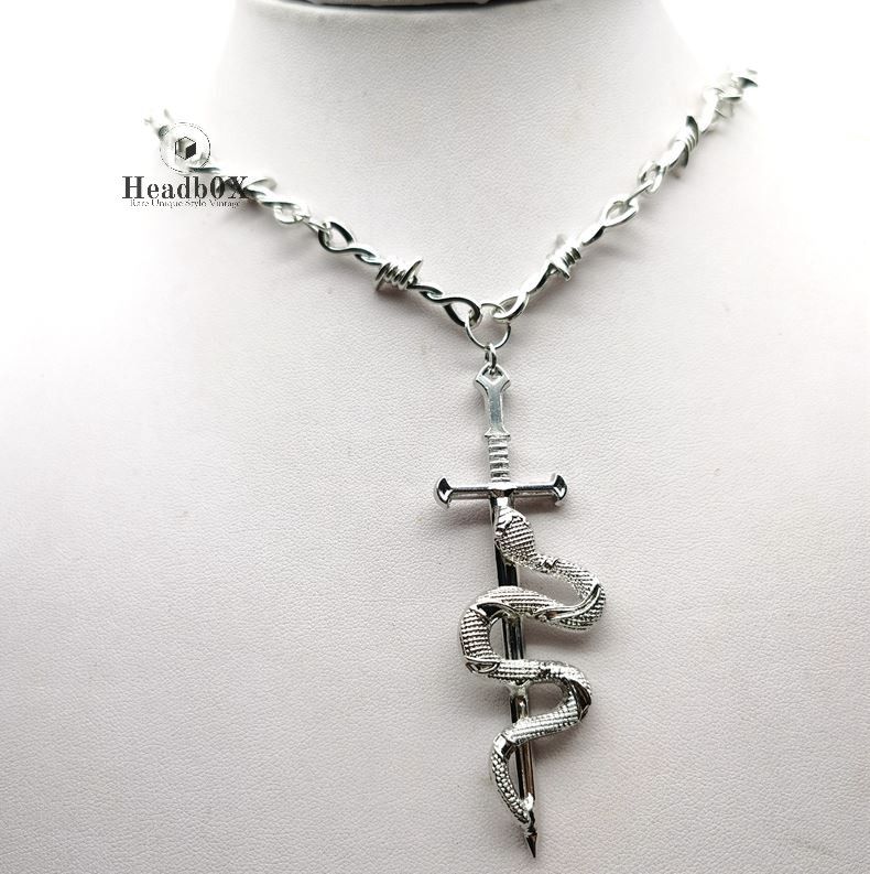 Vintage Snake with Sword Dangle Choker Necklace Size ONE SIZE - 2 Thumbnail