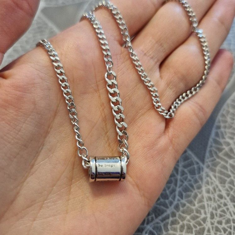 Vintage Cylindrical Letter Pendant Necklace Size ONE SIZE - 3 Thumbnail