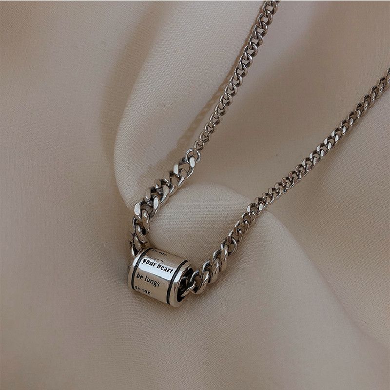 Vintage Cylindrical Letter Pendant Necklace Size ONE SIZE - 4 Thumbnail