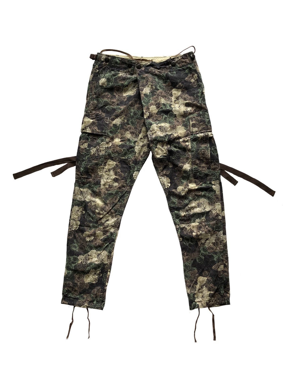 image of Ss11 Miharayasuhiro Black Iris Rose Camo Cargo Bondage Pant, Men's (Size 29)