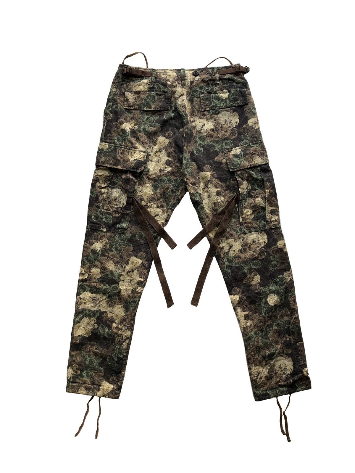 Maison MIHARA YASUHIRO SS11 MiharaYasuhiro Black Iris Rose Camo Cargo Bondage Pant Size US 29 - 2 Thumbnail