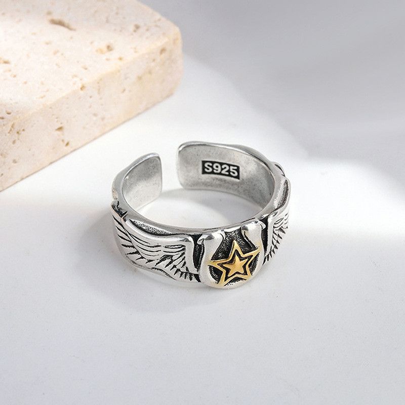 Vintage Eagle's Wings Star Ring Size ONE SIZE - 1 Thumbnail