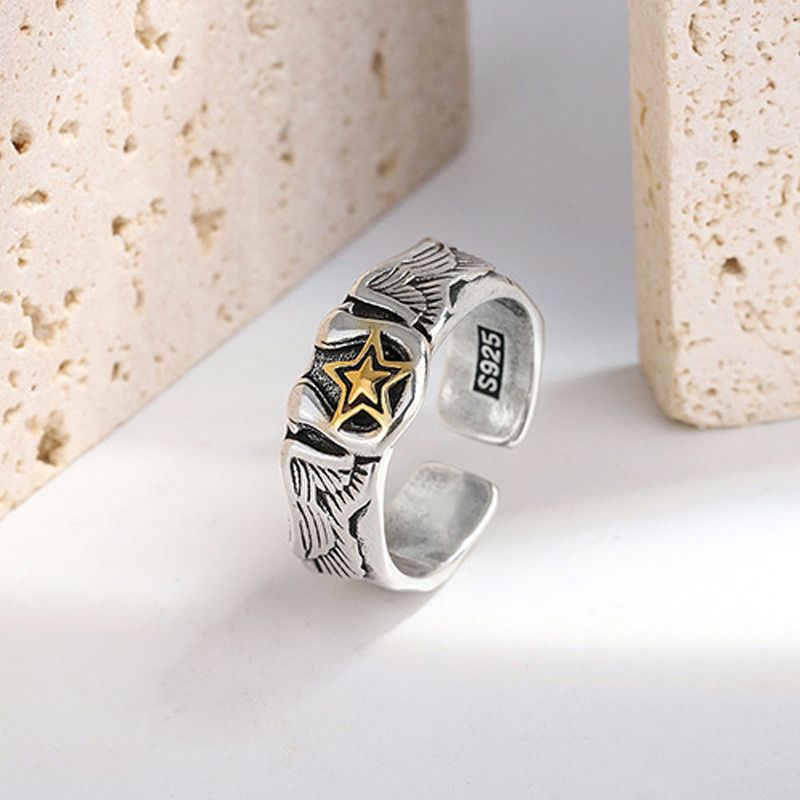 Vintage Eagle's Wings Star Ring Size ONE SIZE - 2 Thumbnail