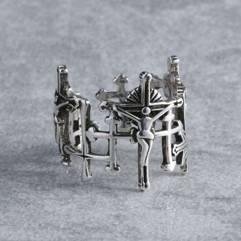 Jewelry Jesus Cross Open Ring Size ONE SIZE - 2 Thumbnail