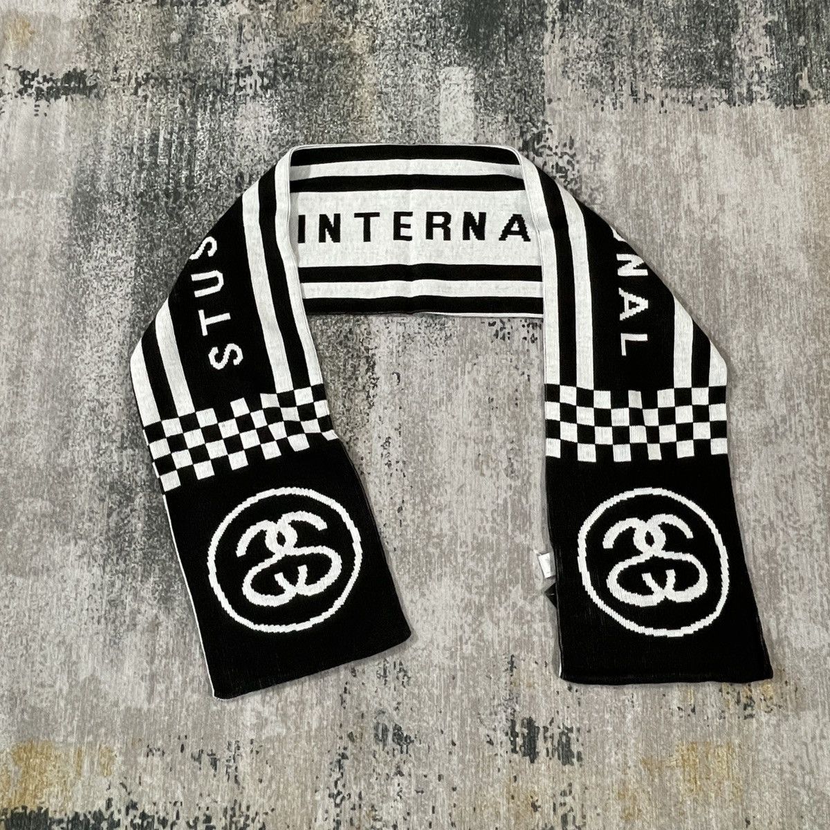 Stussy VINTAGE STUSSY SCARF BLACK/WHITE Size ONE SIZE - 1 Thumbnail