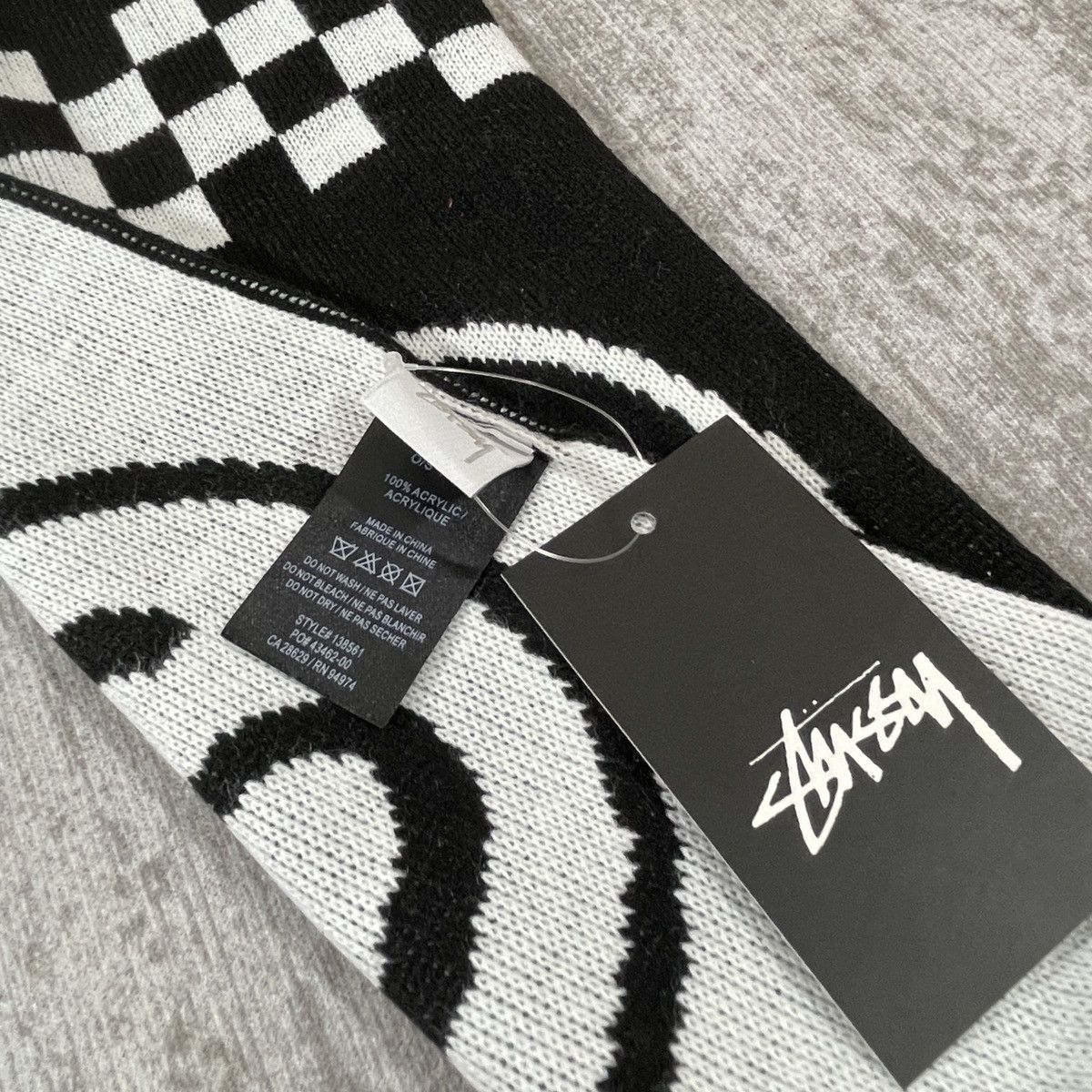 Stussy VINTAGE STUSSY SCARF BLACK/WHITE Size ONE SIZE - 5 Thumbnail
