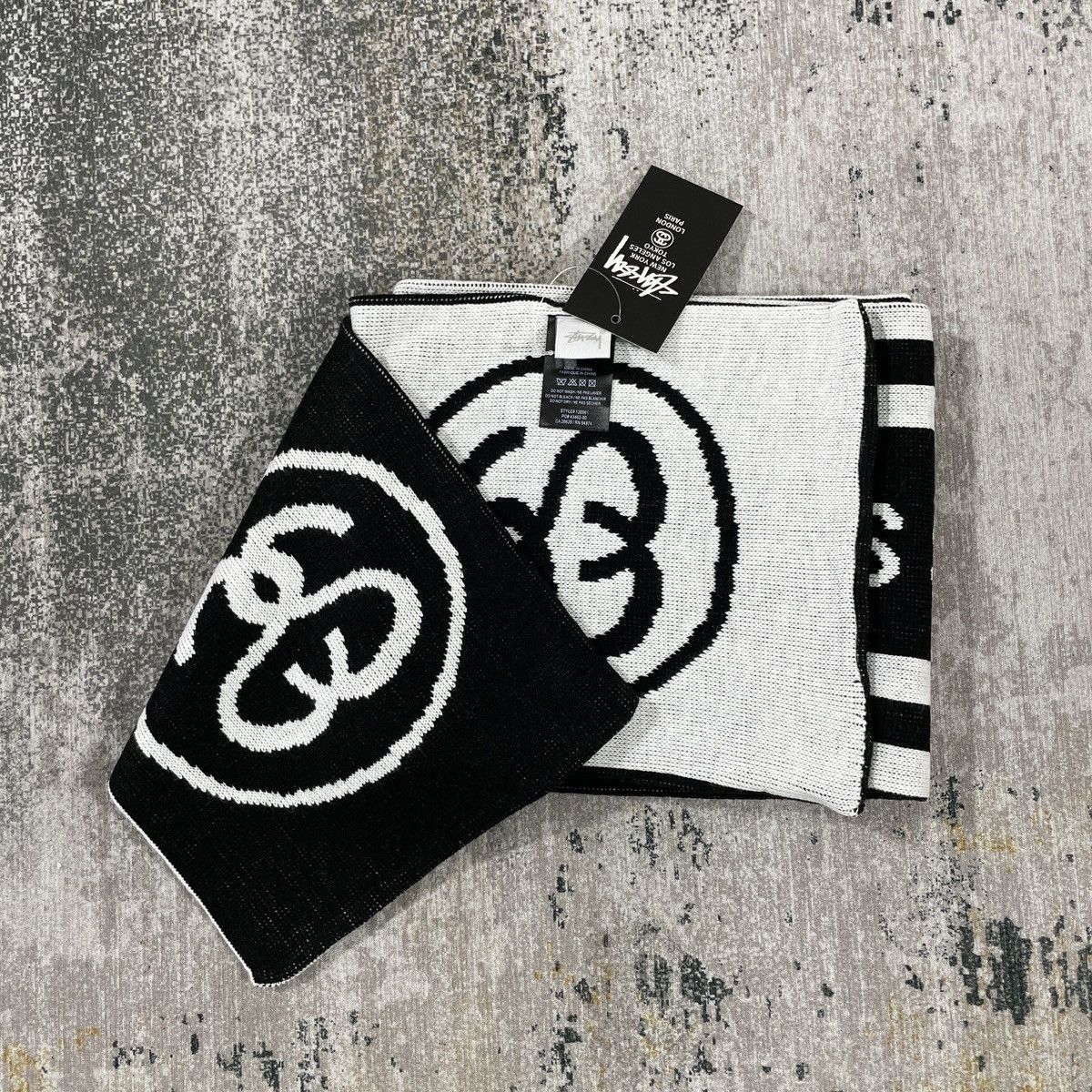 Stussy VINTAGE STUSSY SCARF BLACK/WHITE Size ONE SIZE - 4 Thumbnail