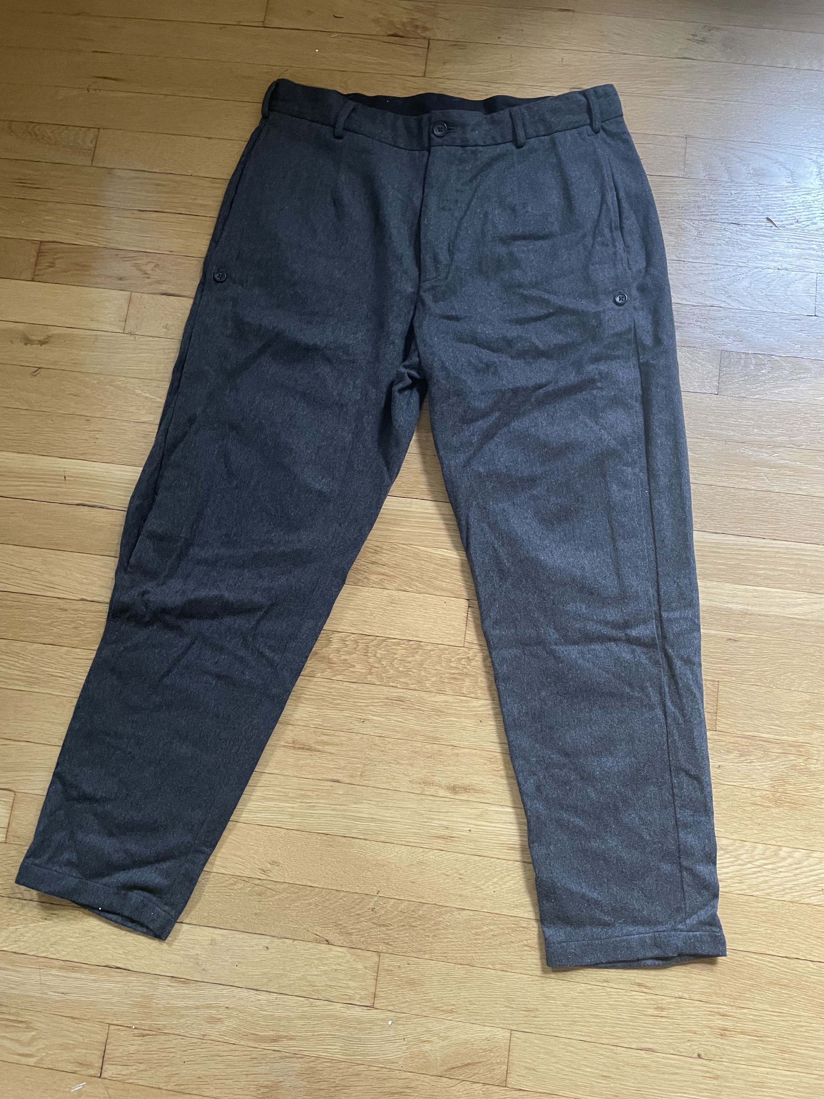 image of Engineered Garments Doug Pant in Grey Wool Cotton Flannel, Men's (Size 36)