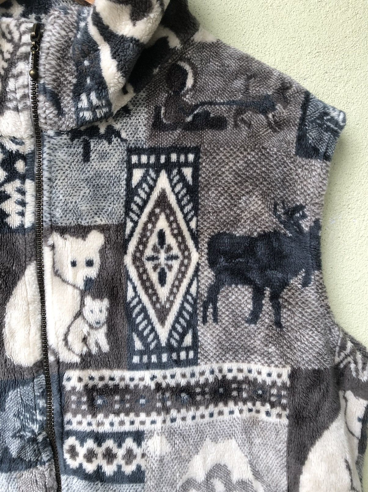 Habitat Vintage fleece printed overprint vest made in canada Size US L / EU 52-54 / 3 - 3 Thumbnail