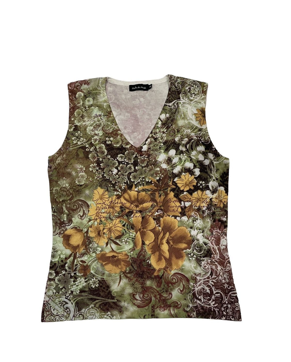 Japanese Brand Etoile Du Monde Top Tank Colorful Drawing Floral art Size M Size US M / EU 48-50 / 2 - 2 Thumbnail