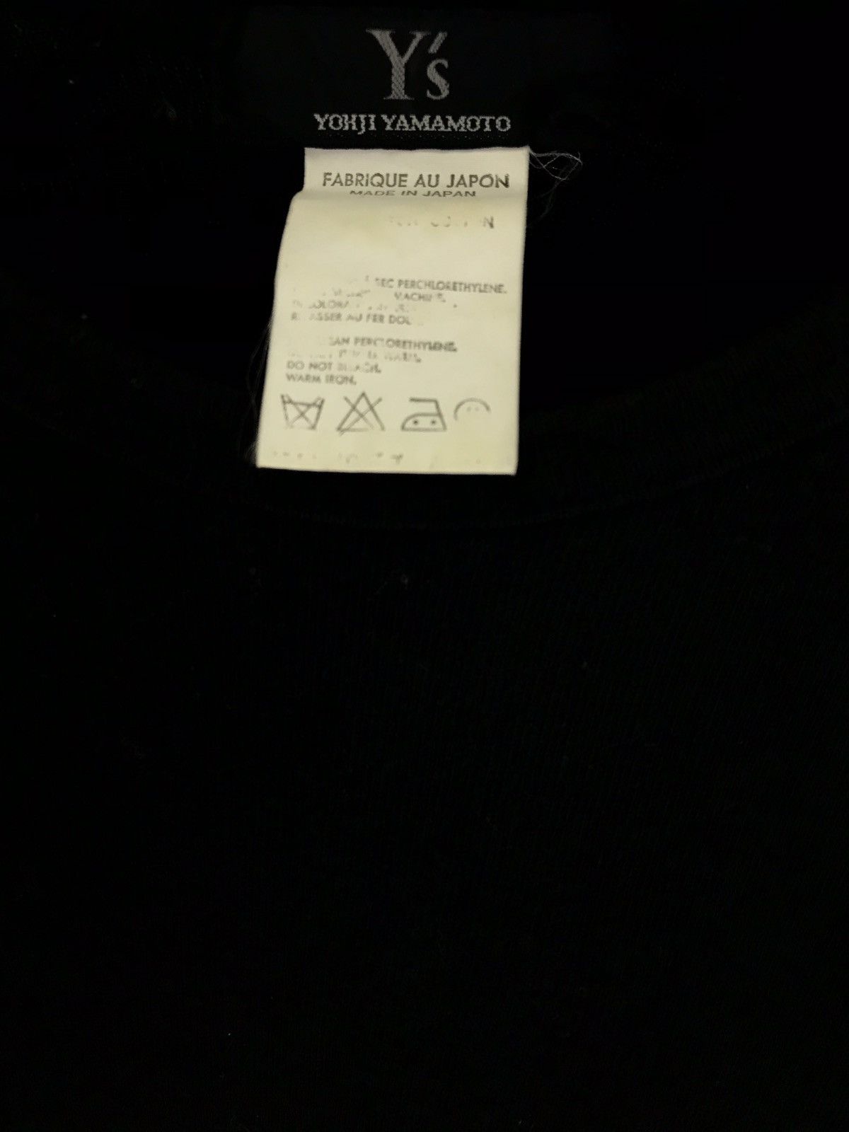 Yohji Yamamoto 1990s Yohji Yamamoto Black Heavy Cotton Long Sleeve Tshirt Size US S / EU 44-46 / 1 - 4 Thumbnail