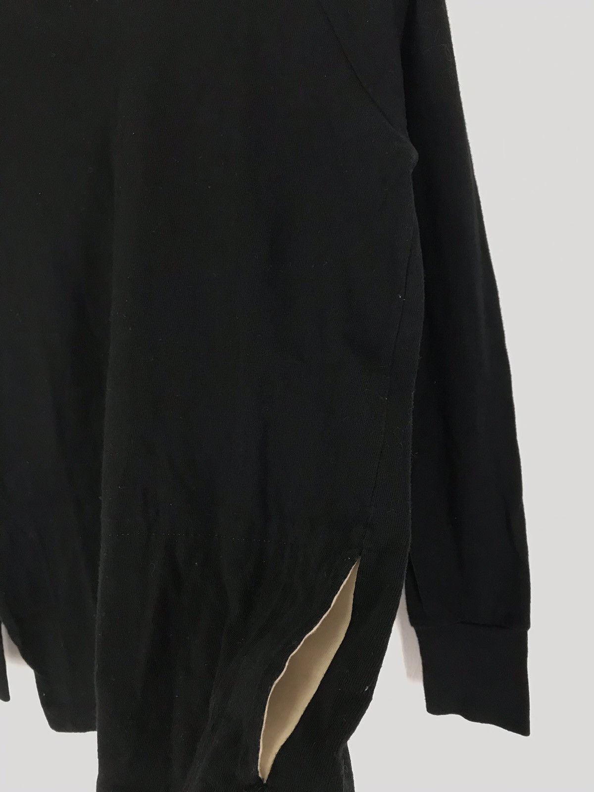 Yohji Yamamoto 1990s Yohji Yamamoto Black Heavy Cotton Long Sleeve Tshirt Size US S / EU 44-46 / 1 - 2 Thumbnail
