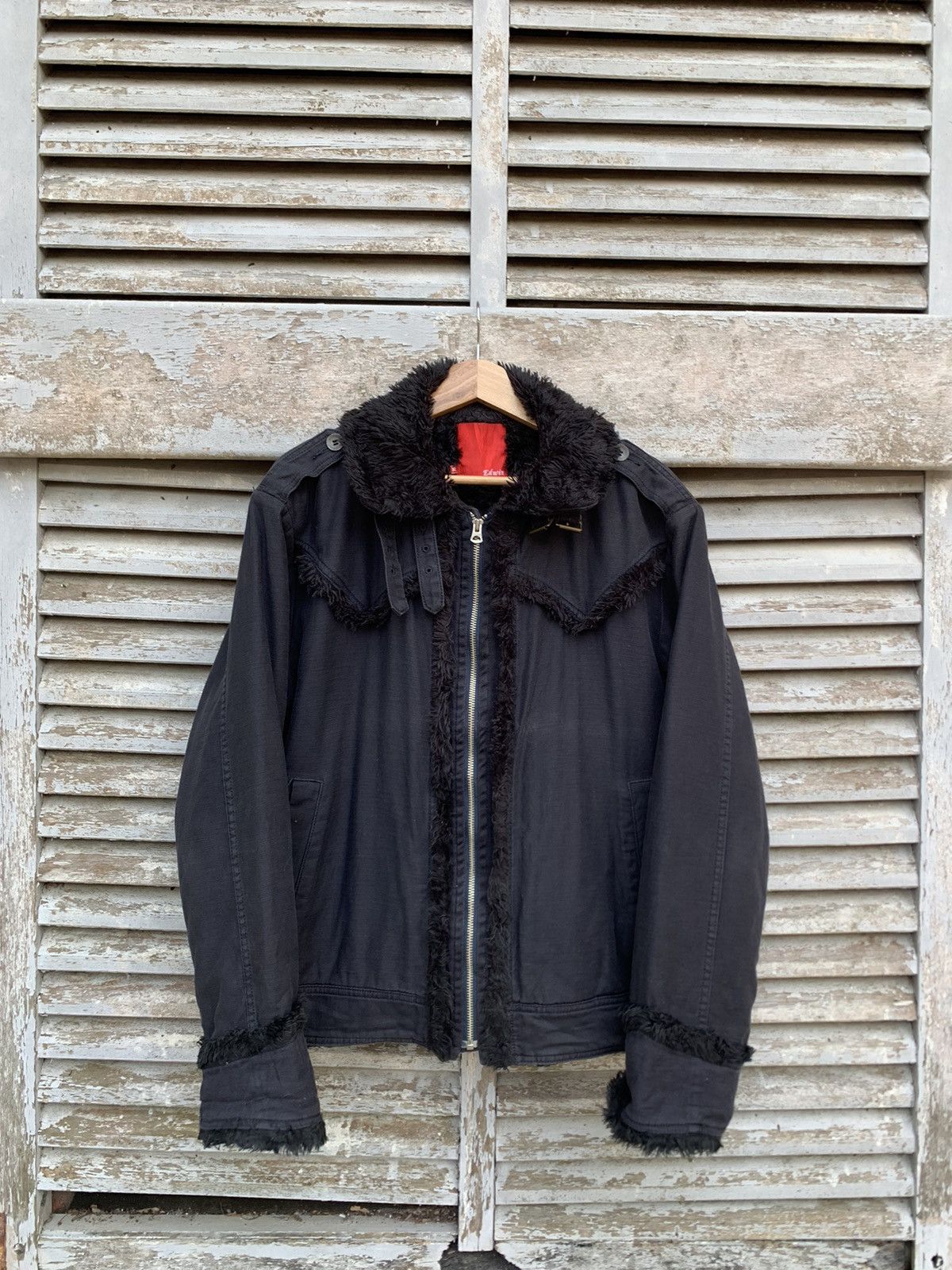 Edwin 👹EDWIN ALL BLACK FLEECE LINED DENIM JACKET Size US L / EU 52-54 / 3 - 2 Thumbnail