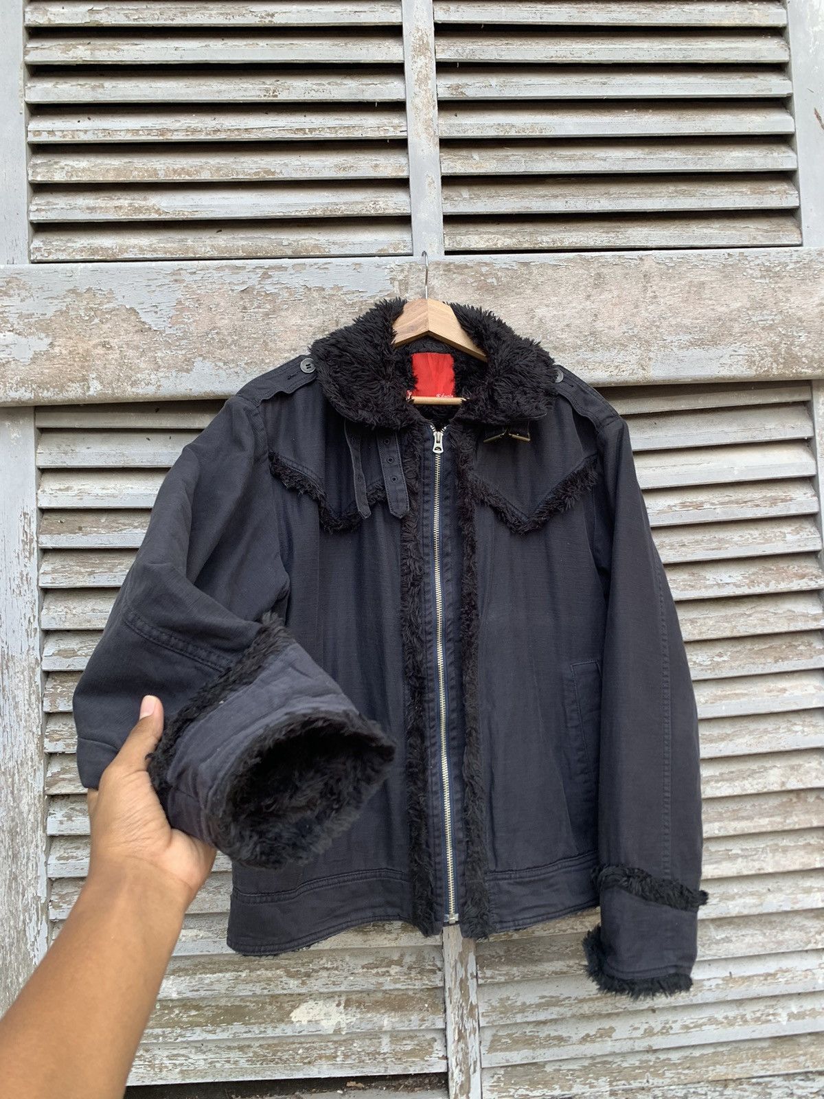 Edwin 👹EDWIN ALL BLACK FLEECE LINED DENIM JACKET Size US L / EU 52-54 / 3 - 6 Thumbnail