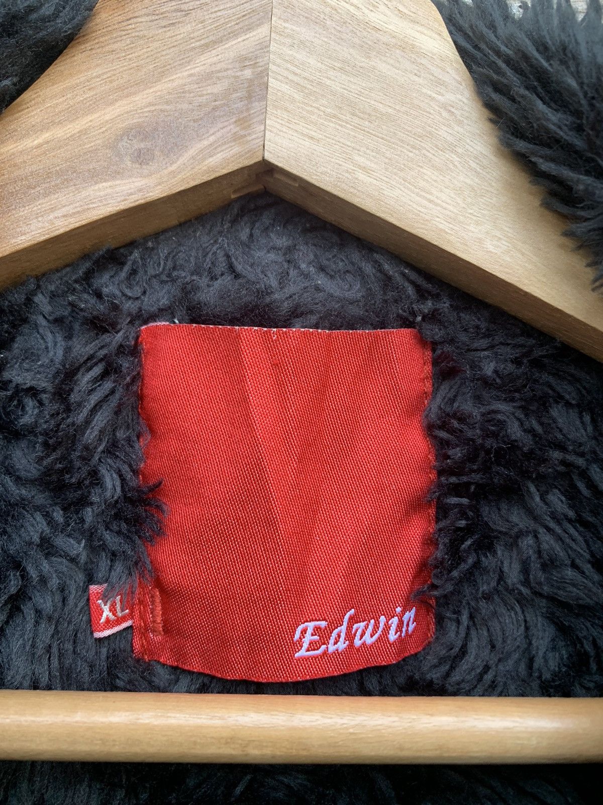 Edwin 👹EDWIN ALL BLACK FLEECE LINED DENIM JACKET Size US L / EU 52-54 / 3 - 13 Thumbnail