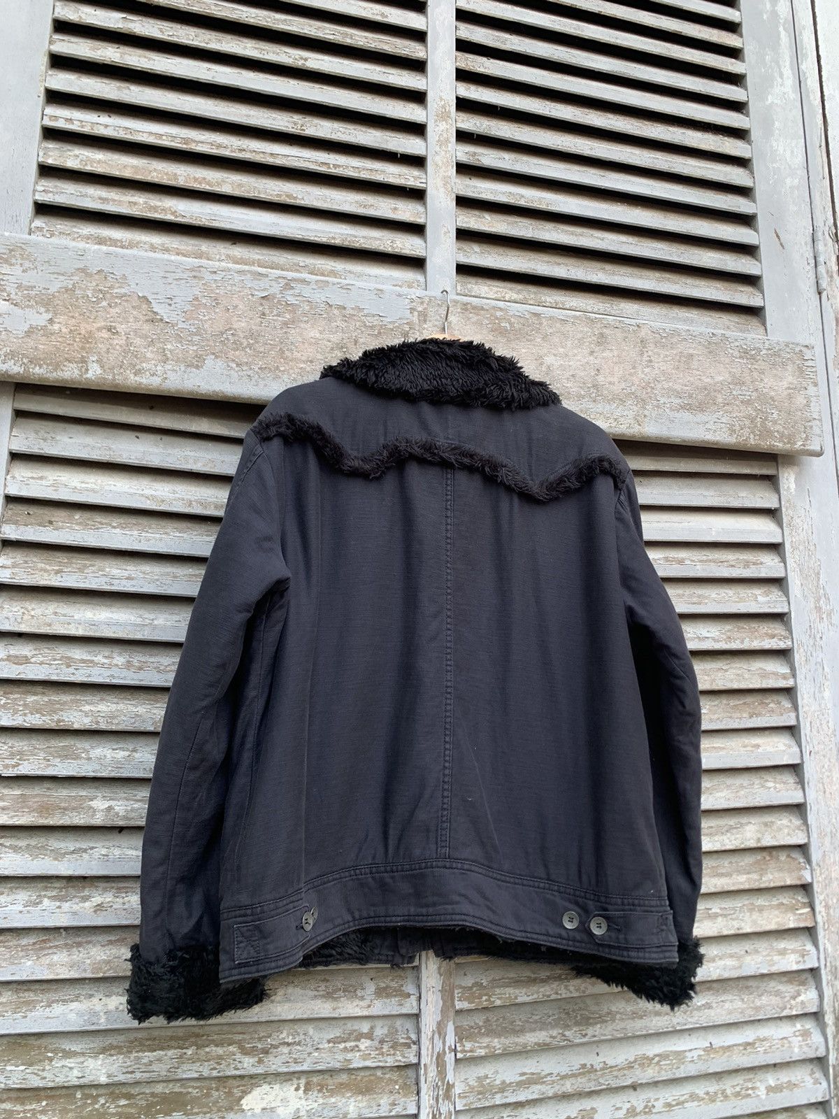 Edwin 👹EDWIN ALL BLACK FLEECE LINED DENIM JACKET Size US L / EU 52-54 / 3 - 11 Thumbnail