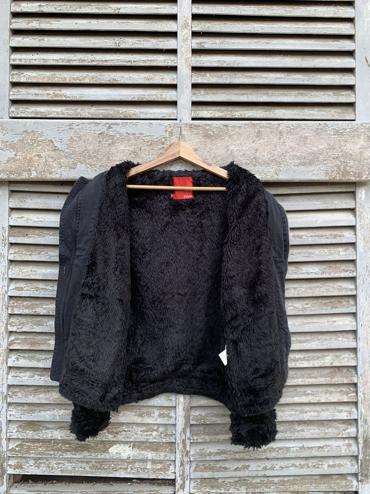 Edwin 👹EDWIN ALL BLACK FLEECE LINED DENIM JACKET Size US L / EU 52-54 / 3 - 8 Thumbnail