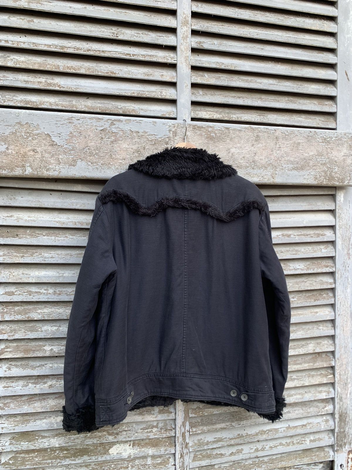 Edwin 👹EDWIN ALL BLACK FLEECE LINED DENIM JACKET Size US L / EU 52-54 / 3 - 10 Thumbnail