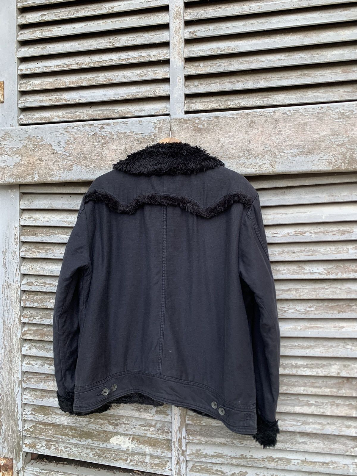 Edwin 👹EDWIN ALL BLACK FLEECE LINED DENIM JACKET Size US L / EU 52-54 / 3 - 9 Thumbnail