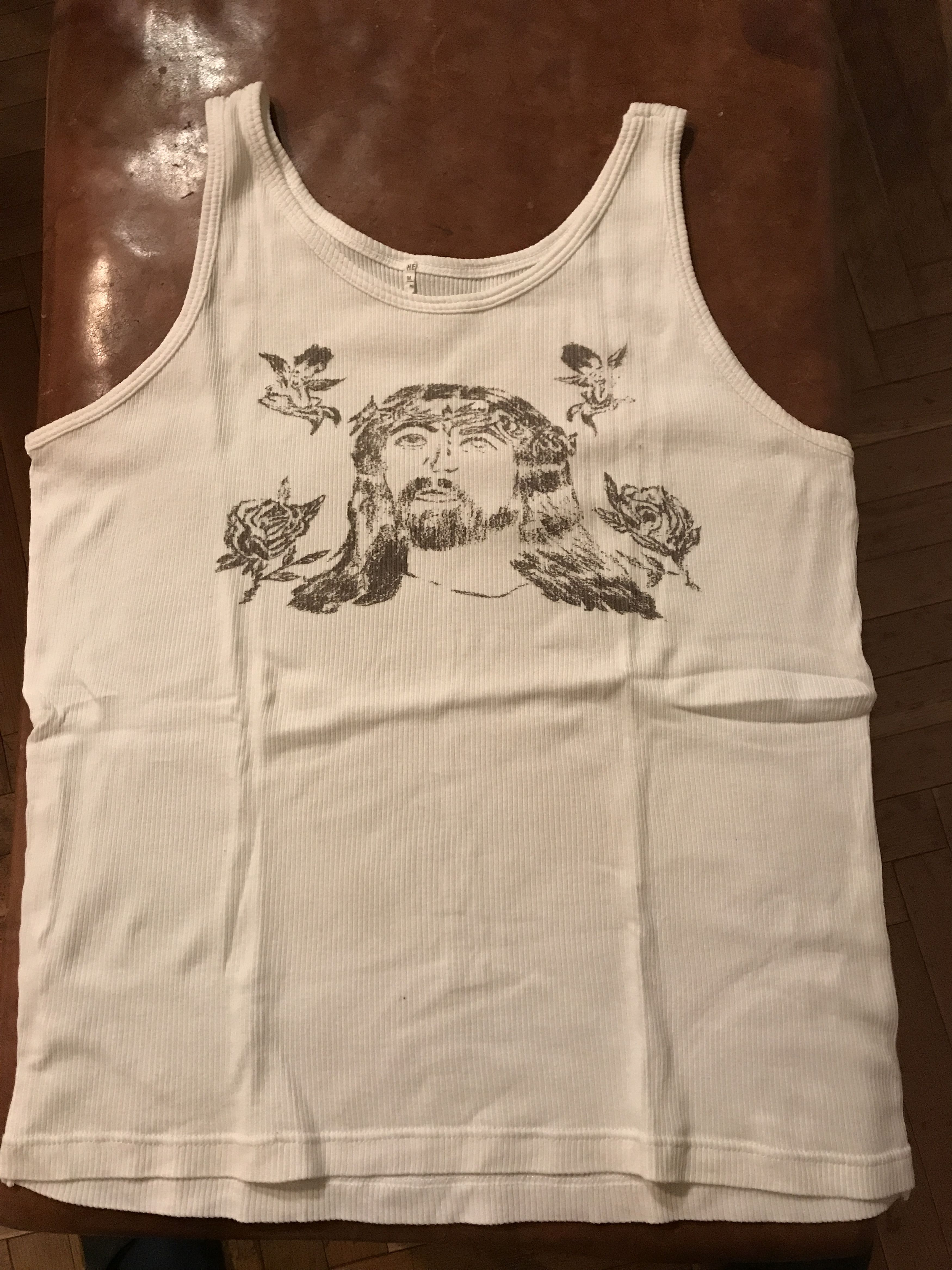 Helmut Lang Museum piece Jesus Christ print tank top archive