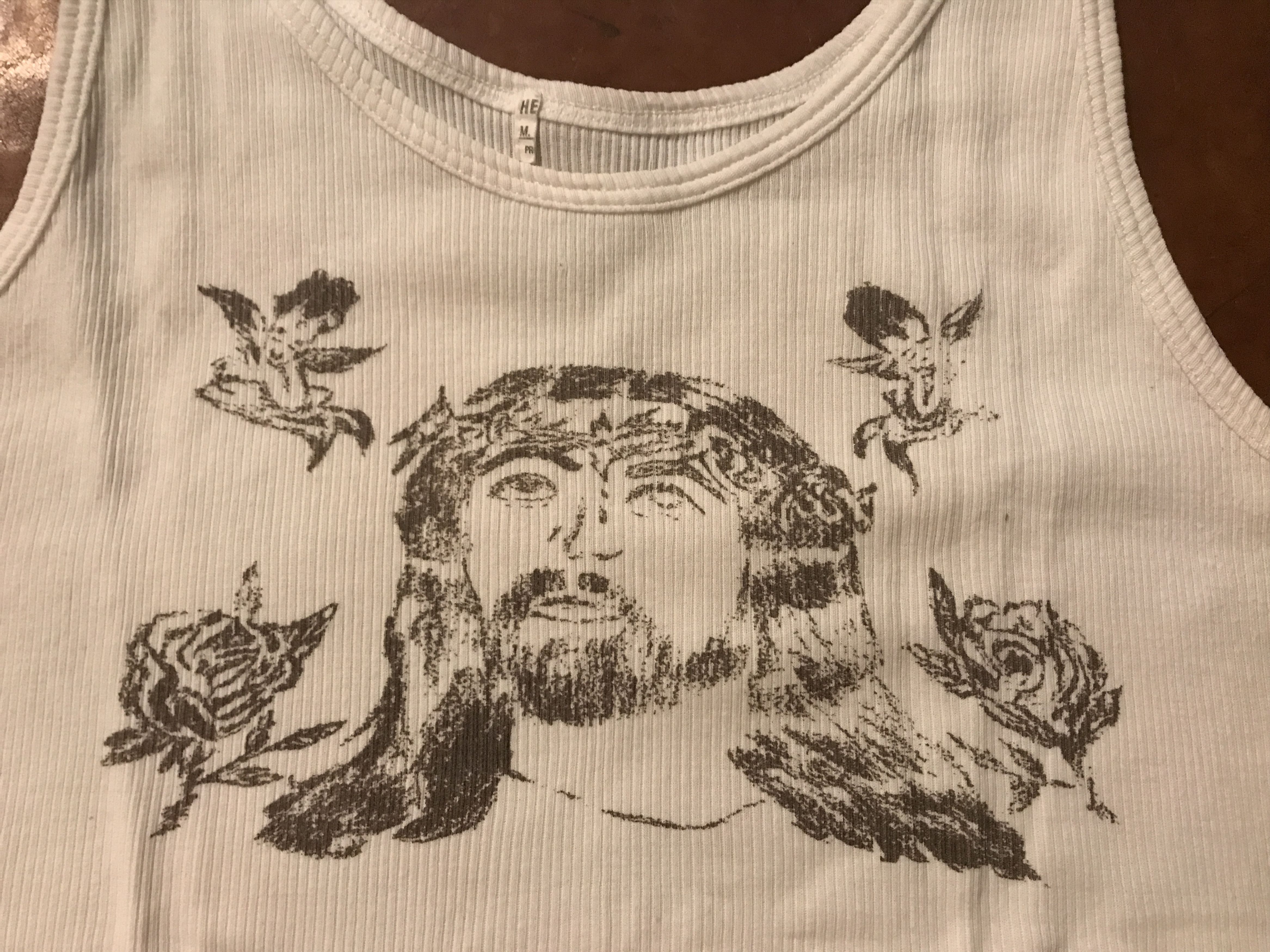 Helmut Lang Museum piece Jesus Christ print tank top archive