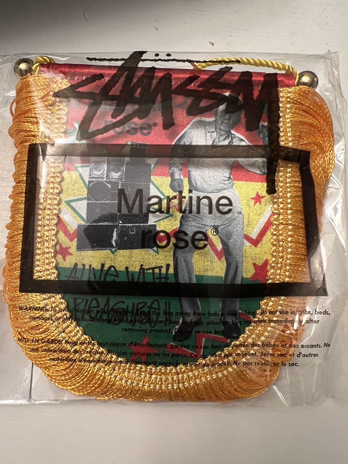 日本ストア STUSSY & MARTINE ROSE FRINGED FLAG 車内アクセサリー