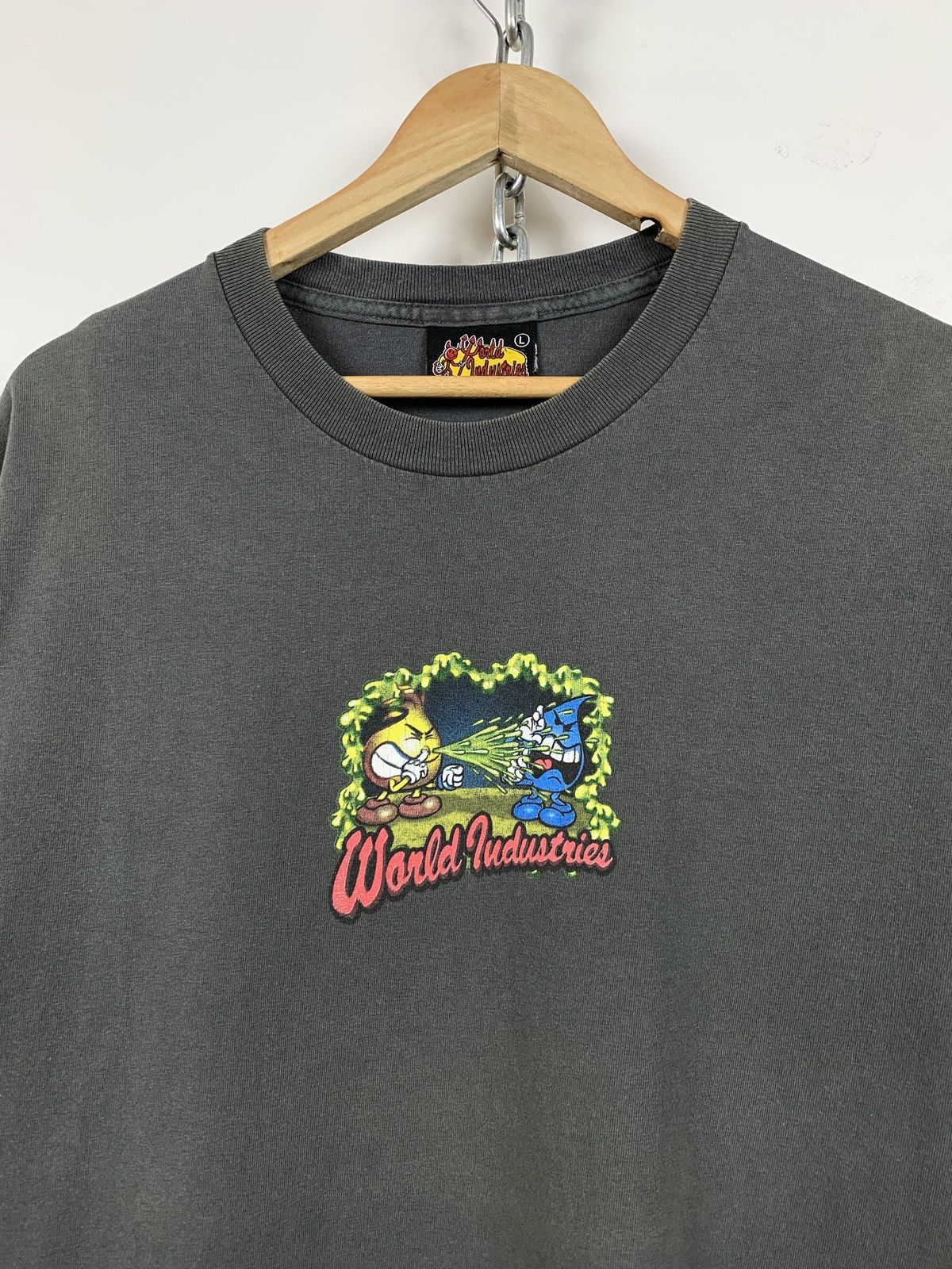 Vintage Rare world industries skateboard t shirt deals sz L