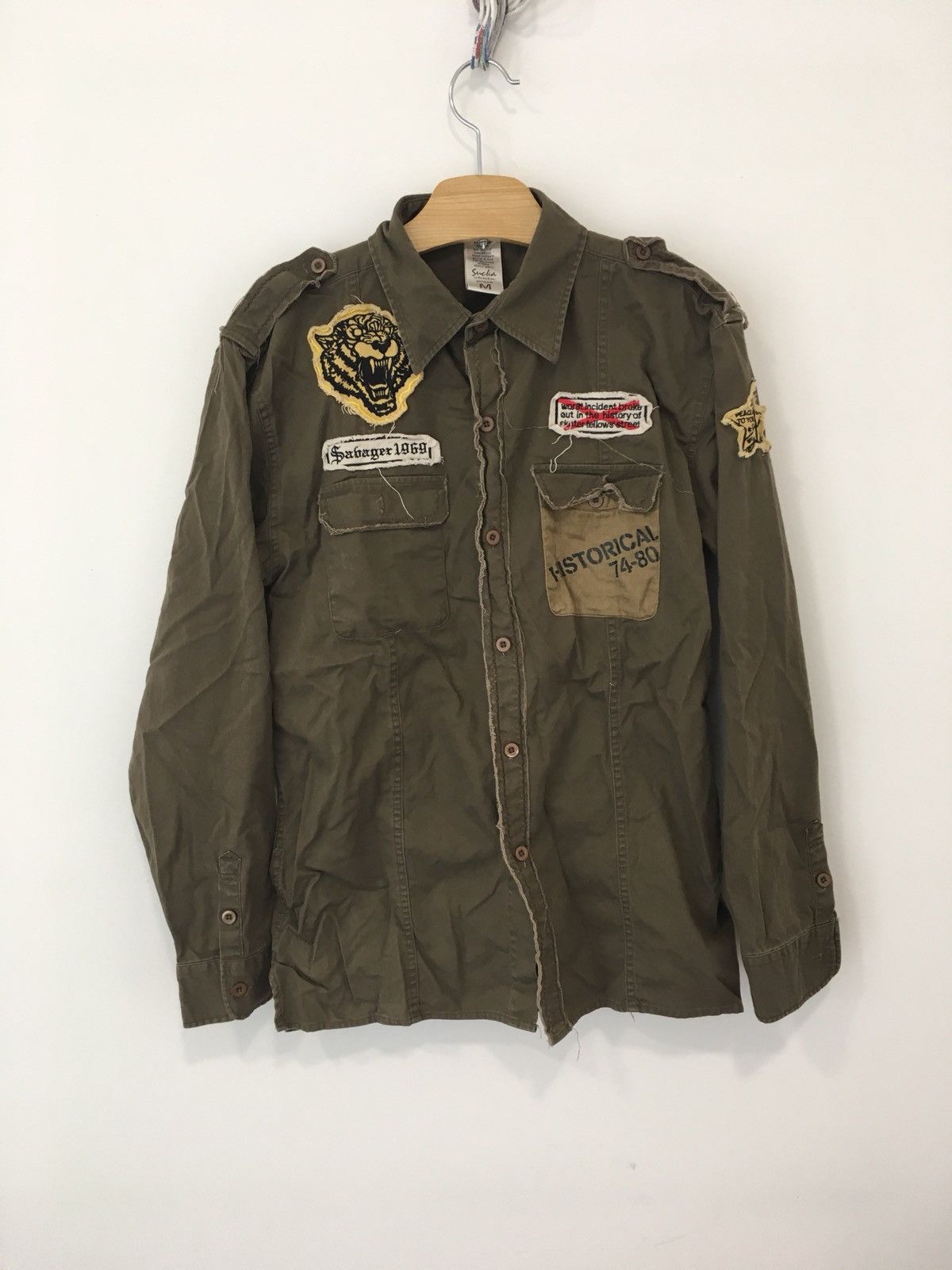 Japanese Brand patches shirt Size US M / EU 48-50 / 2 - 1 Thumbnail
