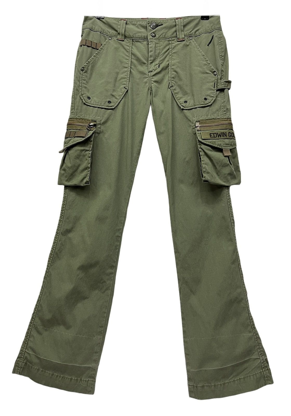 Edwin EDWIN Green Army Tactical Military Style Cargo Pocket Flare Size US 27 - 2 Thumbnail