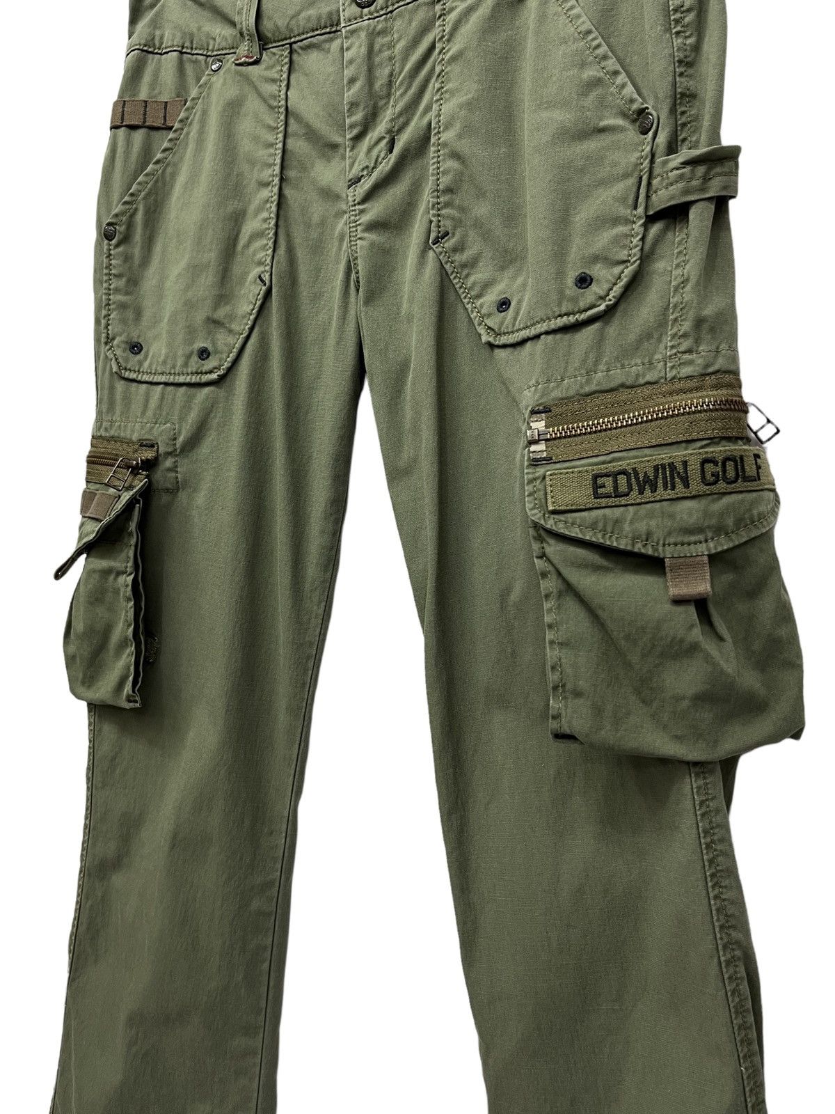 Edwin EDWIN Green Army Tactical Military Style Cargo Pocket Flare Size US 27 - 3 Thumbnail