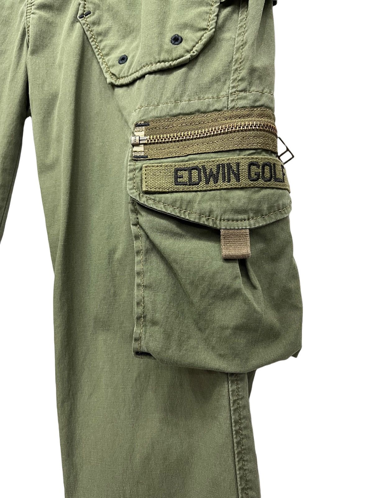 Edwin EDWIN Green Army Tactical Military Style Cargo Pocket Flare Size US 27 - 4 Thumbnail