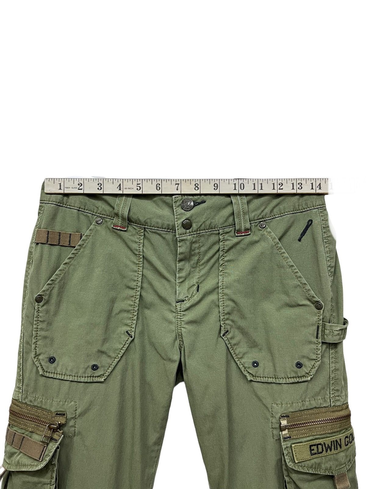 Edwin EDWIN Green Army Tactical Military Style Cargo Pocket Flare Size US 27 - 11 Thumbnail