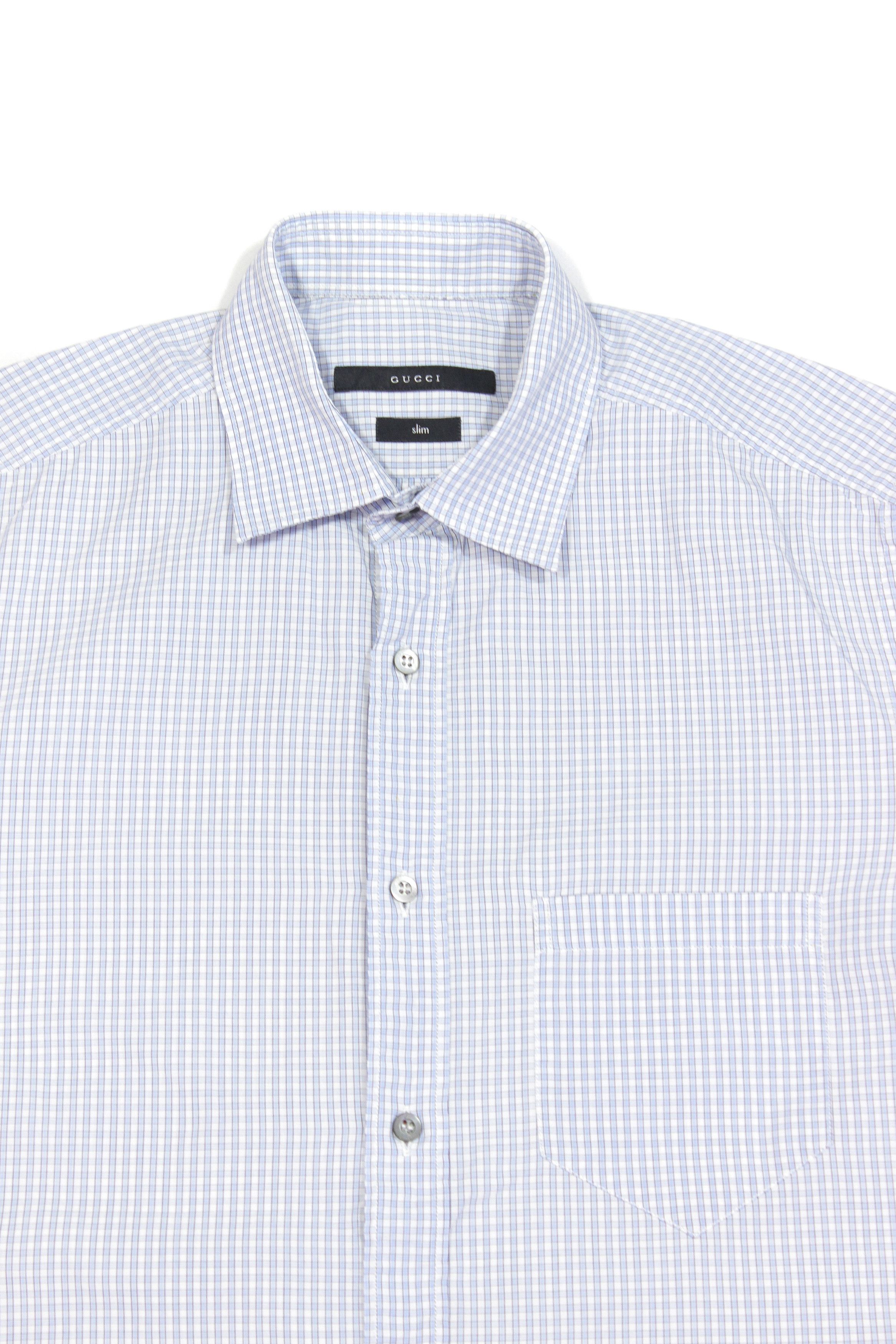 Gucci 90S Plaid Shortsleeve Dress Shirt Vintage Size US M / EU 48-50 / 2 - 3 Thumbnail