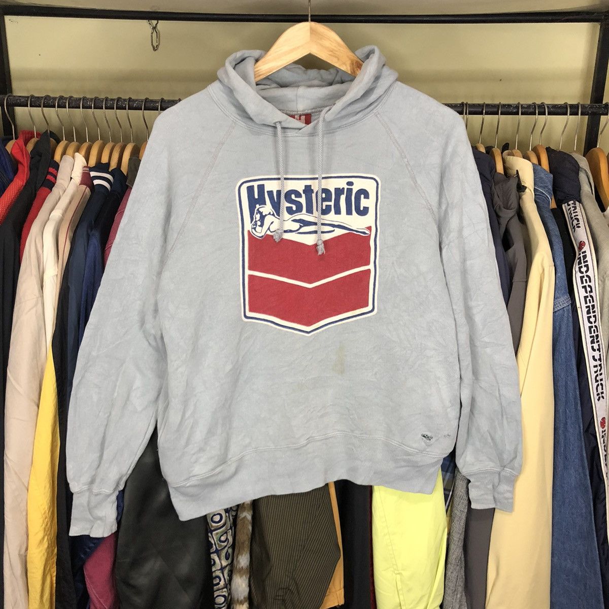 image of Vintage Hysteric Glamour Big Logo Hoodies Japan in Tosca Blue, Men's (Size Small)