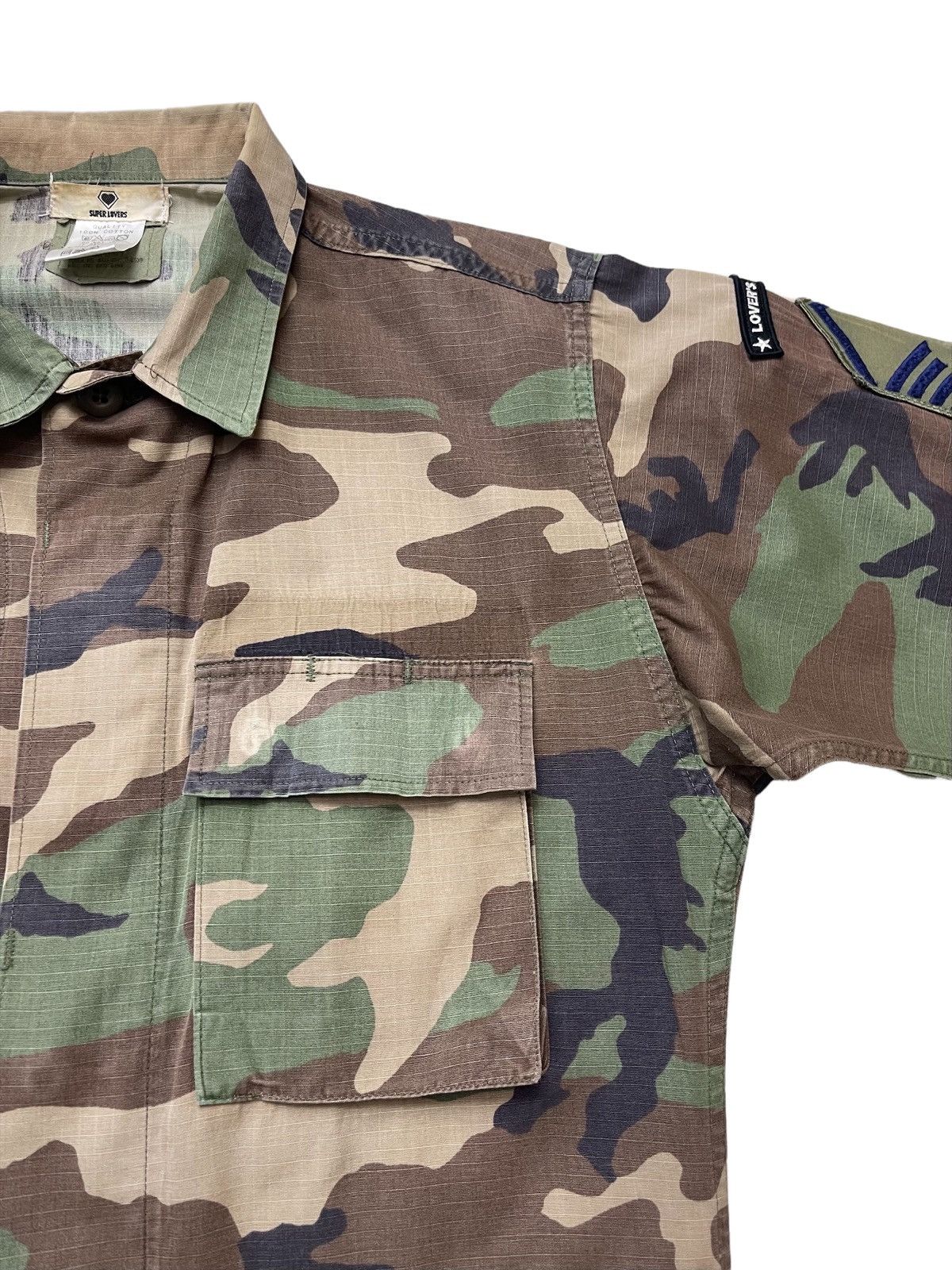 Japanese Brand RARE! Super Lovers Japan Camo Chore Jacket Size US S / EU 44-46 / 1 - 14 Thumbnail