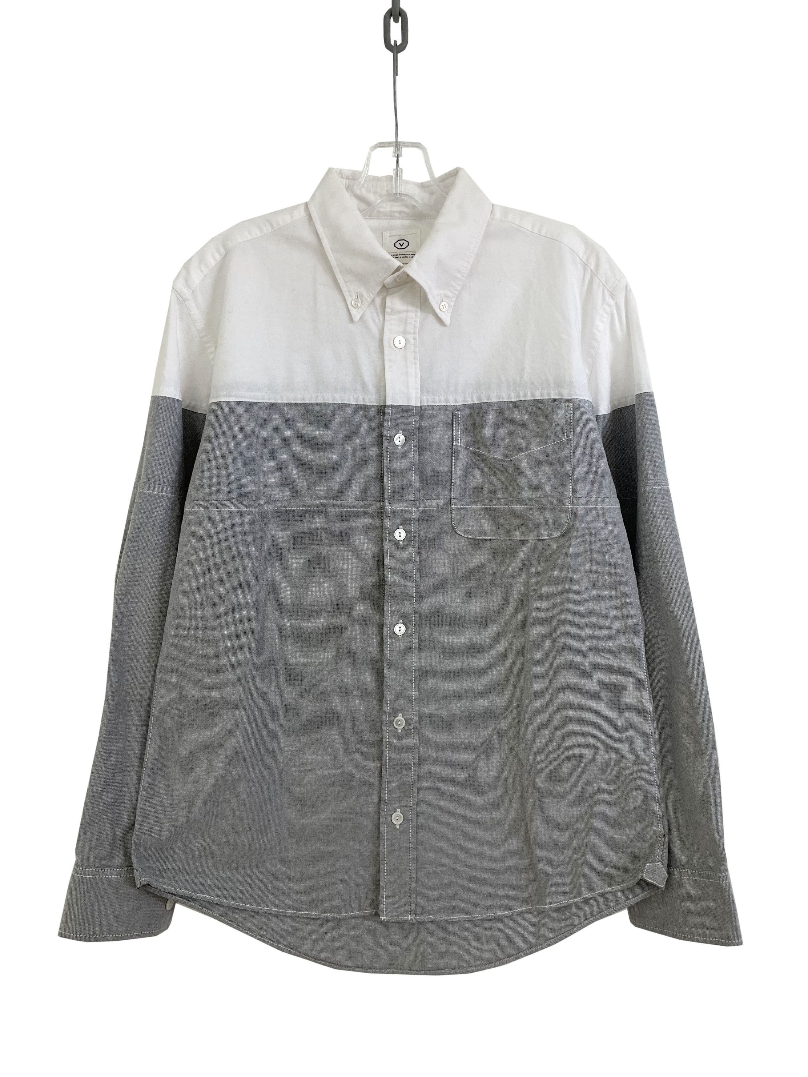 image of Visvim 2 Tone Buttonup in Grey, Men's (Size Medium)