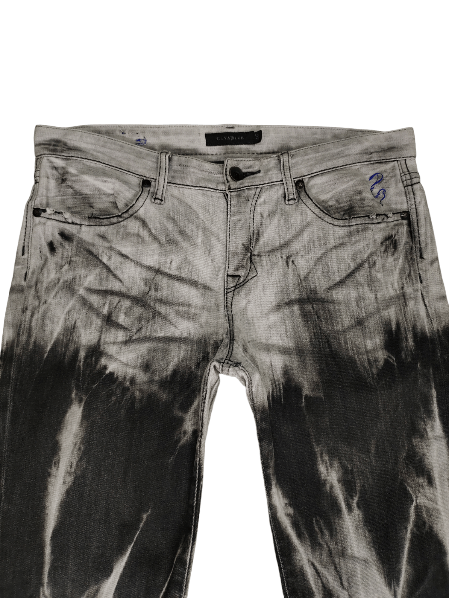 CIVARIZE Civarize Japan Acid Wash Charcoal Jeans Zipper Hem Slim Fit Size US 32 / EU 48 - 2 Thumbnail