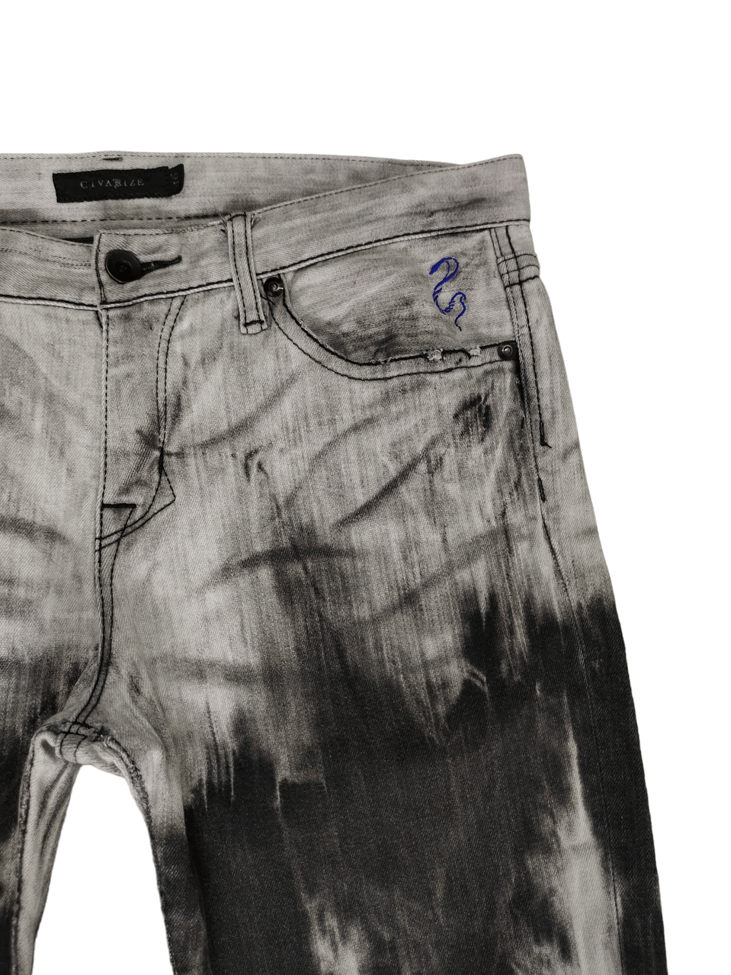 CIVARIZE Civarize Japan Acid Wash Charcoal Jeans Zipper Hem Slim Fit Size US 32 / EU 48 - 3 Thumbnail