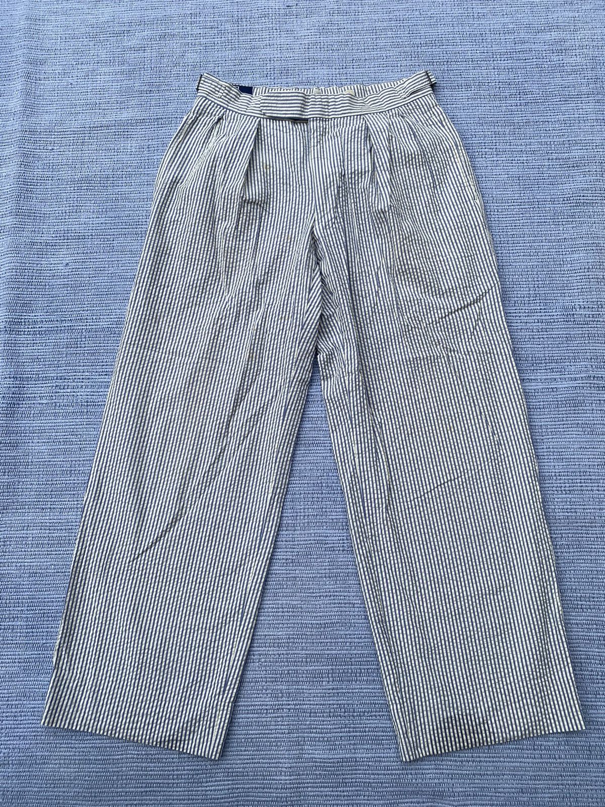 image of Polo Ralph Laurent Striped Wide Pants in Blue Stripe, Men's (Size 30)